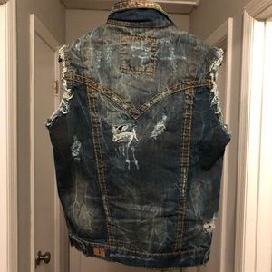 Distressed Denim Vest - Men’s Small